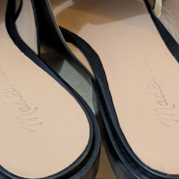 Madewell The Dixson Fisherman Mule Flats True Black Leather Sz 7.5 NEW - Picture 13 of 16